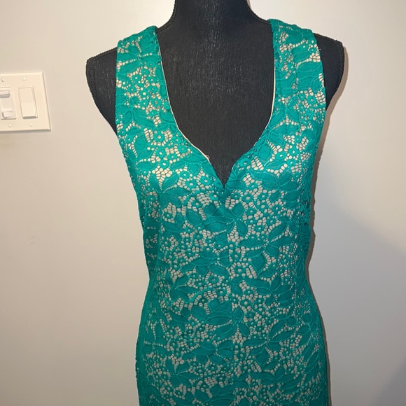 Green Lace High Low Dress plus size 3x - Picture 2 of 8